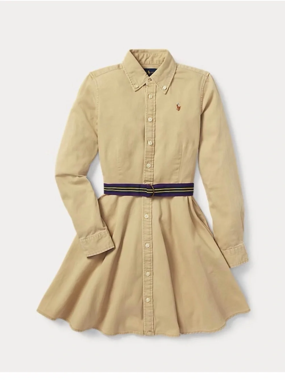 Polo Ralph Lauren Belted Cotton Chino Shirtdress